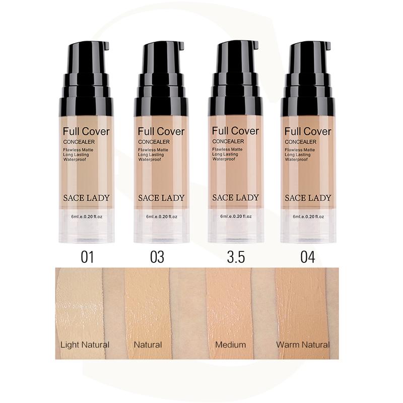 SACE LADY 3Pcs Full Coverage Liquid Concealer Set Waterproof Smooth Matte Flawless Creamy Foundation Concealer For Eye Dark Circles Spot Face Makeup Kit 3¡Á6ml/0.20Fl Oz