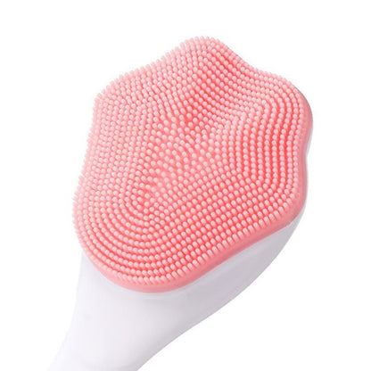 Facial Cleansing Brush, Manual Cat Paw Shaped Silicone Facial Cleanser With Long Handle