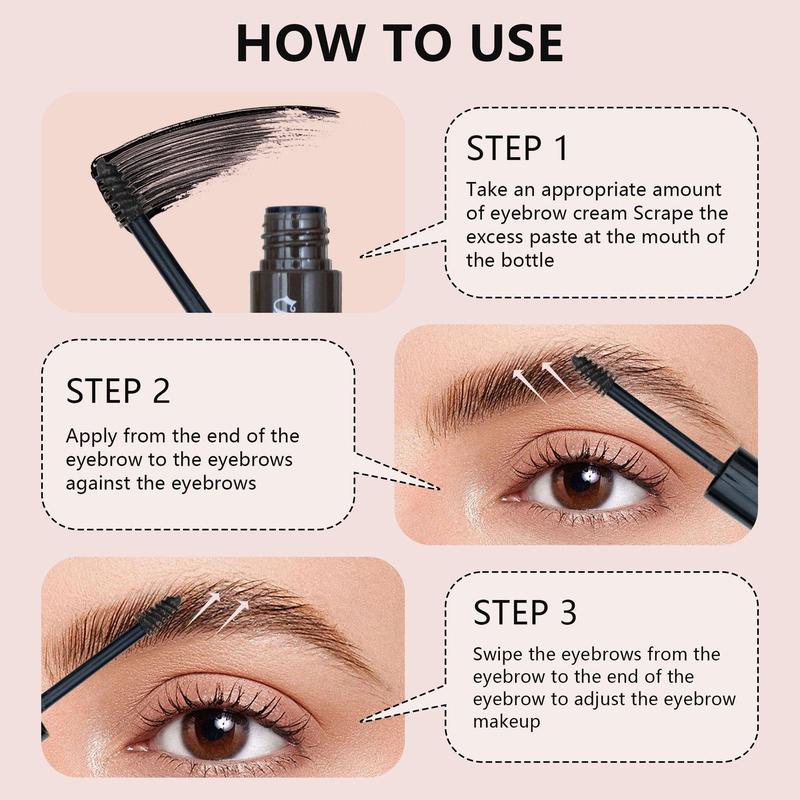 Eyebrow Gel Tint, 4 Counts Long Lasting Eyebrow Tint Gel, Brow Styling Brush, Sweat Proof High Pigmented Brow Shading & Filling Pen, Makeup Tool Easy To Apply