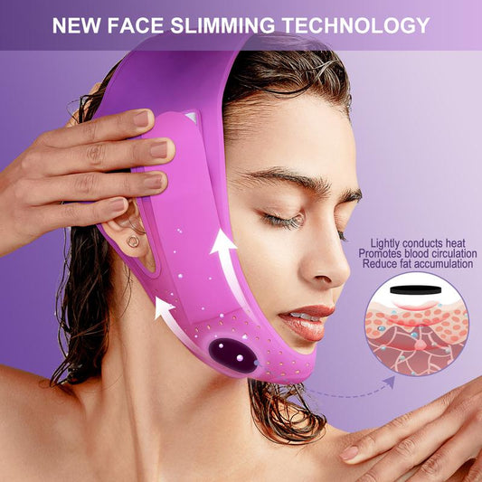 JUSRON Double Chin Reducer V Line Face Lifting Tape Face Strap, Soft Silicone Chin Strap Face Shaper to Removing Double Chin for Women and Men