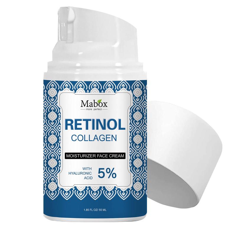 Retinol Collagen Cream, 1 Count Facial Moisturizer with Hyaluronic Acid for Wrinkles Fine Lines, Facial Skincare Treatments for Daily Use