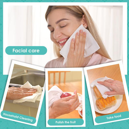 Ditoi Face Towel Pearl Texture Facial Towelette With Large Size Skincare Smooth Cleansing Biodegradable Face Towels Makeup Remover Cloth