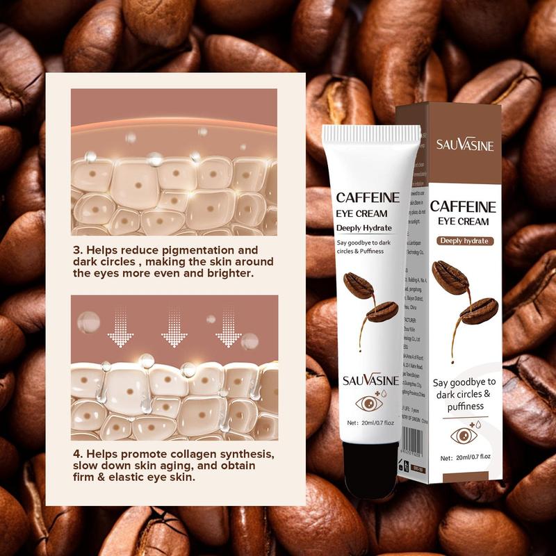 Caffeine Skin Bottom Eye Essence & Shining Eye Cream Set, 3 Counts/set Moisturizing Eye Cream, Eye Care Product for Women & Men