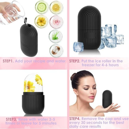 Stripe Design Face Ice Roller, Face Silicone Ice Cube Tray, Ice Ball Face Massager, Skincare Tools for Puffiness Relief