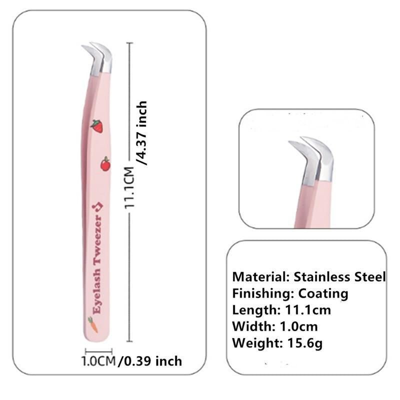 Cartoon Design Lash Tweezers, 7 Counts Professional False Eyelashes Applicator Tool, Lightweight Eyelash Extension Tool, Makeup Tool, Lashes Clusters