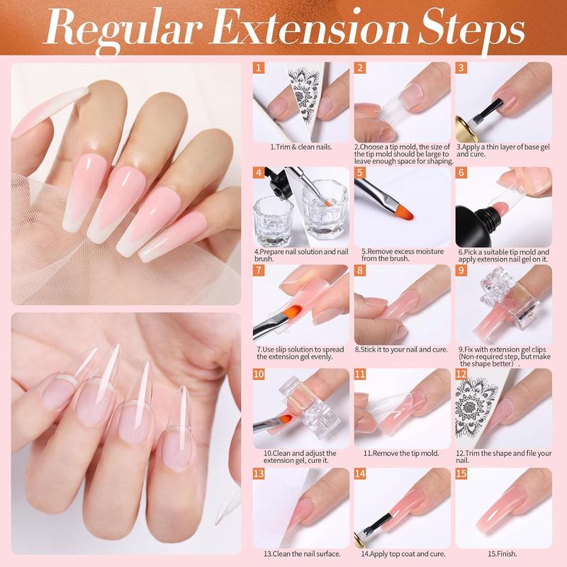 BORN PRETTY Poly Nail Gel Extension Gel Kit With Nail Lamp All In One Kit Builder Gel for New Begginer 6/12 Colors Poly Set