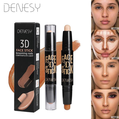 Double Head Contour Stick (1 Piece), Long-lasting, Dual-purpose & Non-fading Matte Highlighter Shadow Pen For Creating Three-dimensional Makeup