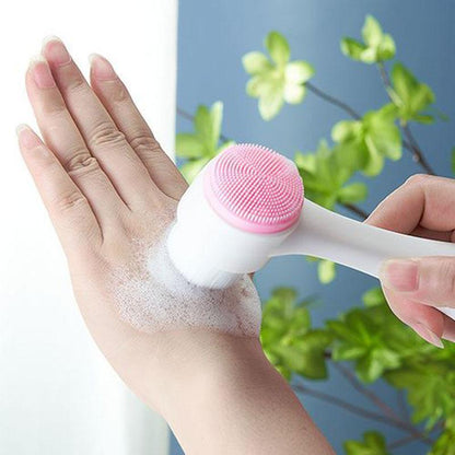 Manual Facial Cleansing Brush, Double Sided Face Wash Scrubber, Face Cleaning Brush, Dual Ended Facial Skin Massage Brushes, Makeup Products Skincare Products