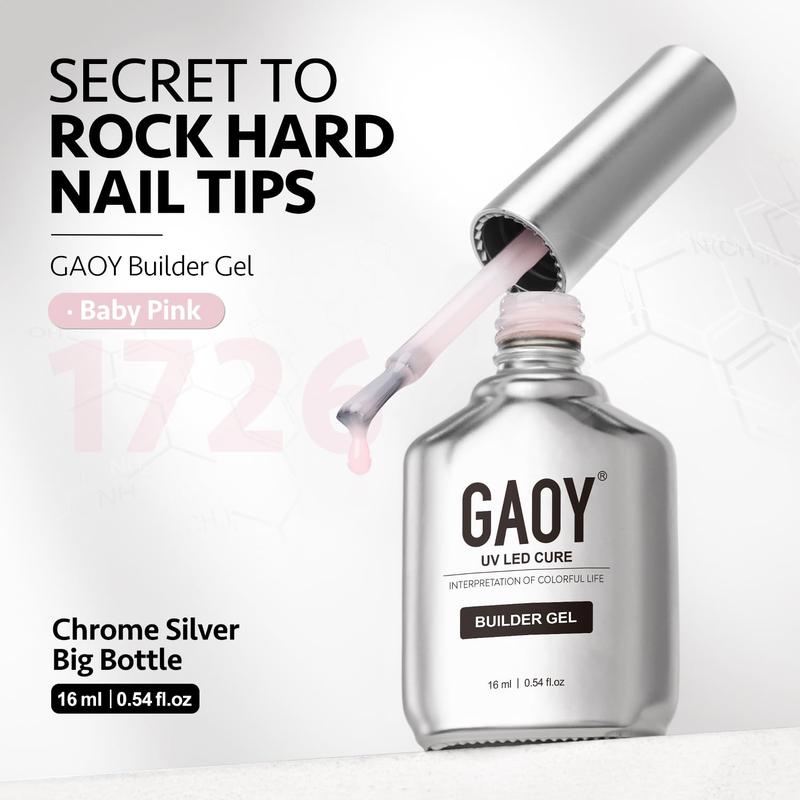 GAOY Builder Gel for Nails, 16ml Nail Strengthener in a Bottle, Nail Extension Hard Gel, Soak Off Long Lasting UV Gel