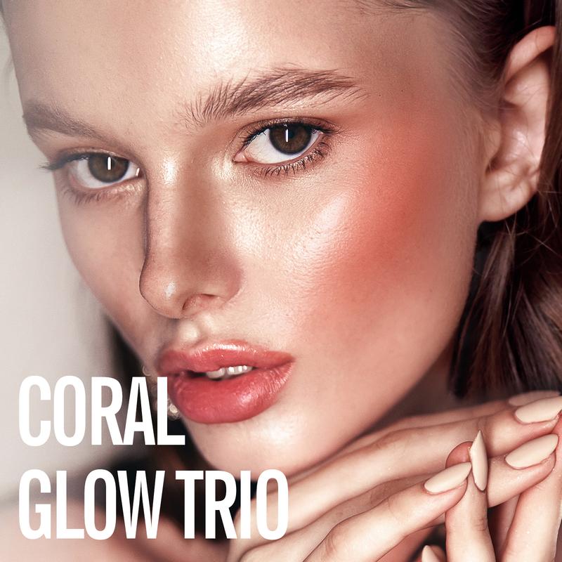 bayfree Cream Blush Stick & Contour Stick Trio-CORAL GLOW