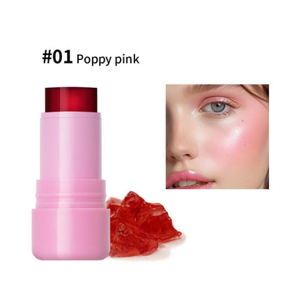 Long Lasting & Lightweight Blush Stick, Glossy Jelly Blusher for Daily Makeup, Multi-use Facial Makeup Products for Blush Lip