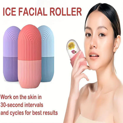 Random Color Portable Ice Face Rollers, 2pcs Facial Contour Massagers For Naturally Conditioning, Facial Mold Cube Ice Rollers, Ice Mold Ice Compress Skin Care Tools For Women