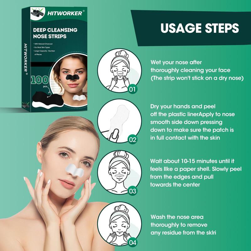 Blackhead Removal Mask, 100pcs/set Nose Pores Deep Cleaning Patch, Nose Care Patch, Comfort Nose Care Products