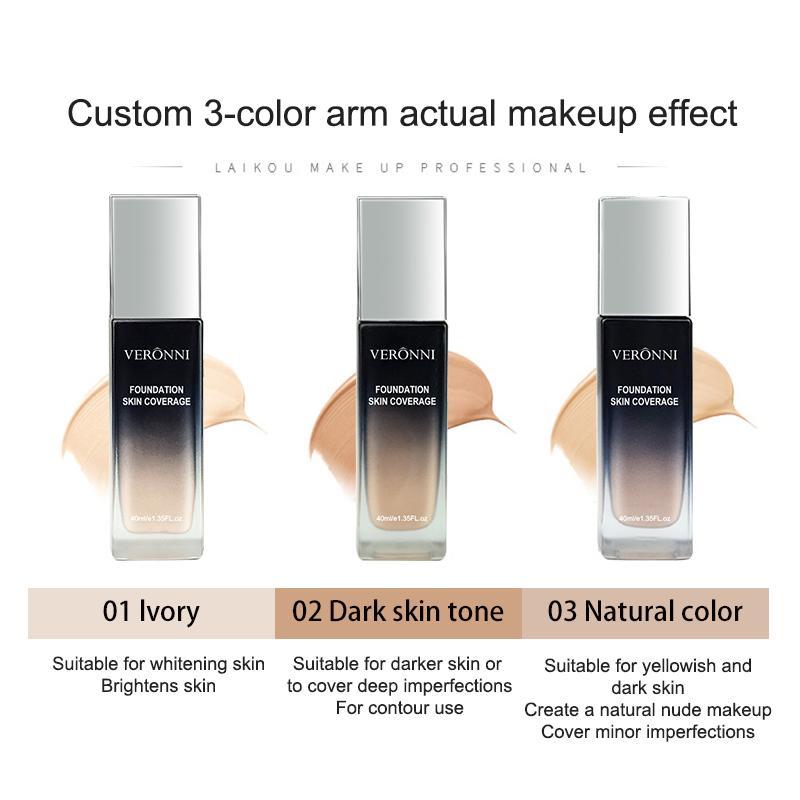 40ml Long-lasting Matte Liquid Foundation, Hydrating Oil Control Concealer, Full Coverage Flawless Makeup Cream, Cosmetic Product