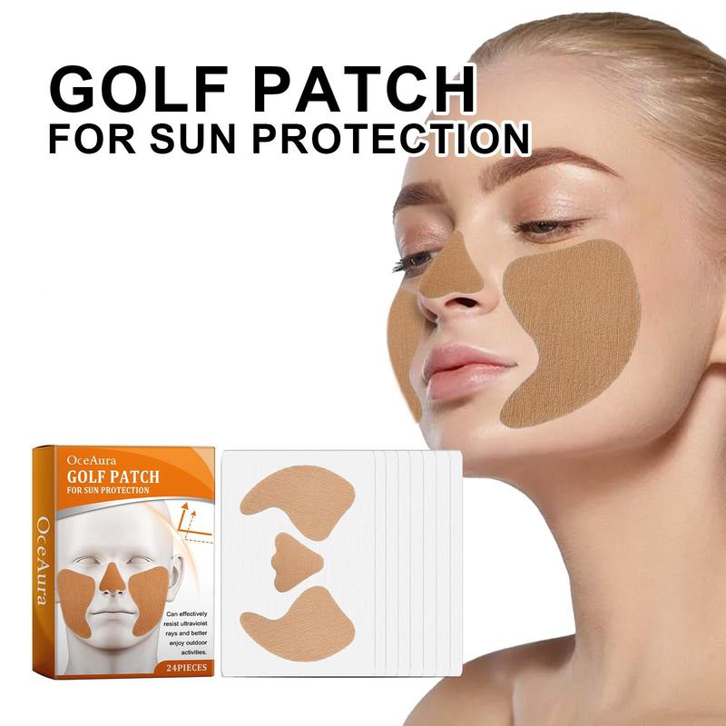 Golf Patches for Sun Care, 24pcs/box Breathable Facial Patches for Men & Women, Multi-use Facial Skin Care Products for Outdoor Summer Activities