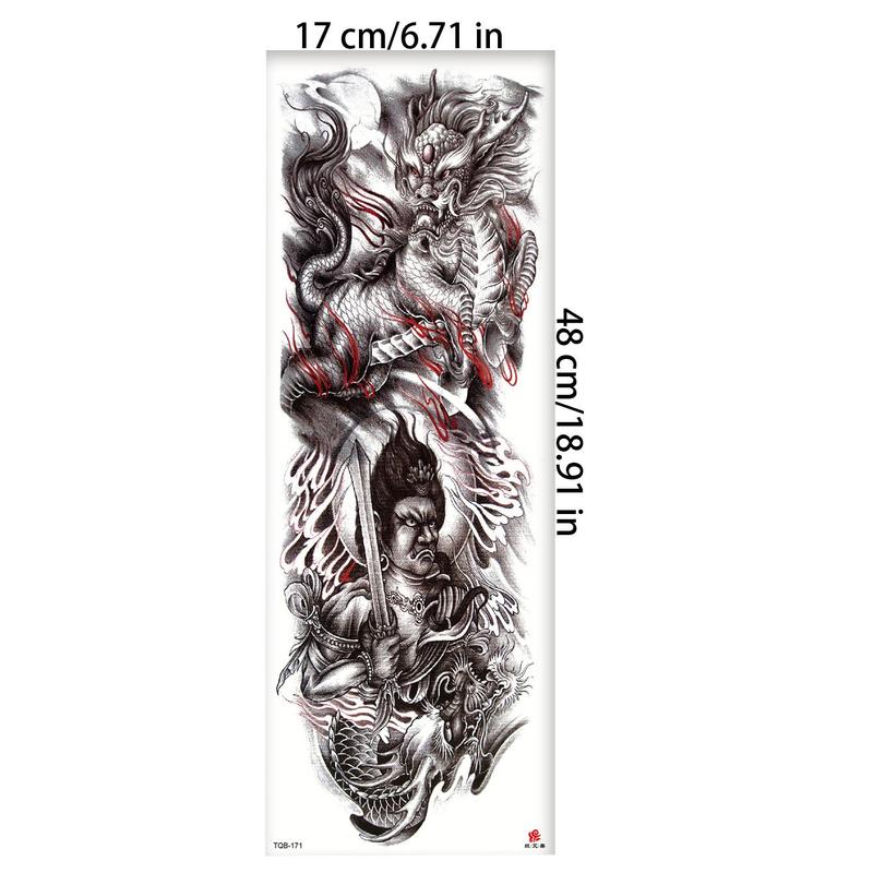 Dragon Pattern Temporary Tattoo Sticker, 1 Count Waterproof Temporary Tattoo Patch, Body Art Decal For Men & Women