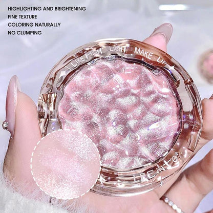 Portable Glitter Highlighter Powder, Shimmering Highlighter Palette, Long Lasting Pearly Makeup Powder, Facial Brightening Cosmetics