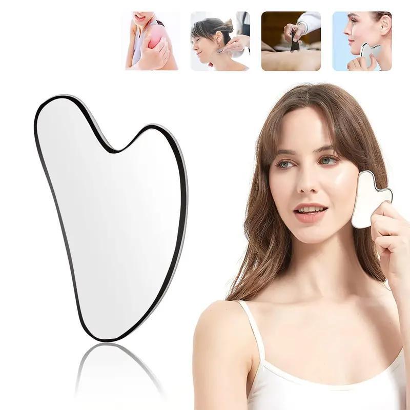 Stainless Steel Facial Gua Sha Board, Face Massage Board, Facial Massage Tool for Face Lifting, Skin Care Tool for Women