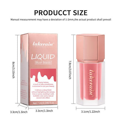 Hexagon Liquid Blush, 1 Count Long Lasting Non-Fading Blusher, Cheeks Contour Blush Liquid, Natural Look Blush for Daily Makeup, Lightweight Blush, Soft Color Shadow, Suitable for All Skins