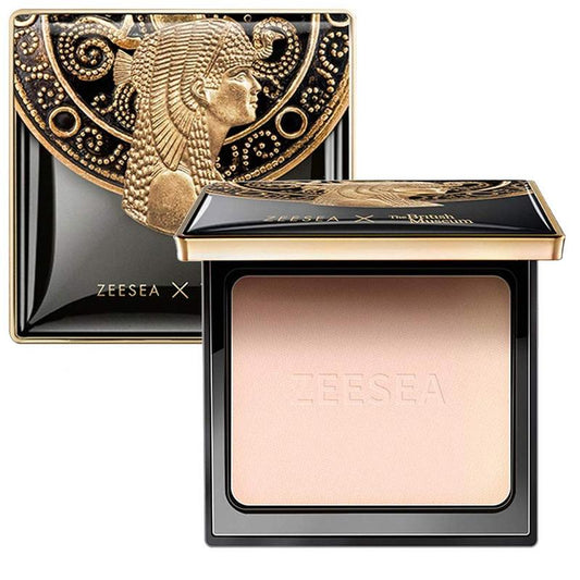 ZEESEA Pressed Powder - Long-Lasting Oil Control Facial Finishing Brightening Setting Powder with Matte Concealer - Universally Flattering Shade for All Skin Tones and Types, Inspired by The British Museum Egypt Series