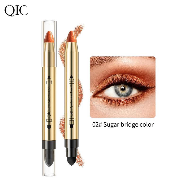 1 Count 2 in 1 Double-ended Highlighter Eyeshadow Stick, Natural Pearlescent Fine Sparkling Contouring Eyeliner Lying Silkworm Pen, Eye Brightening Makeup Stick