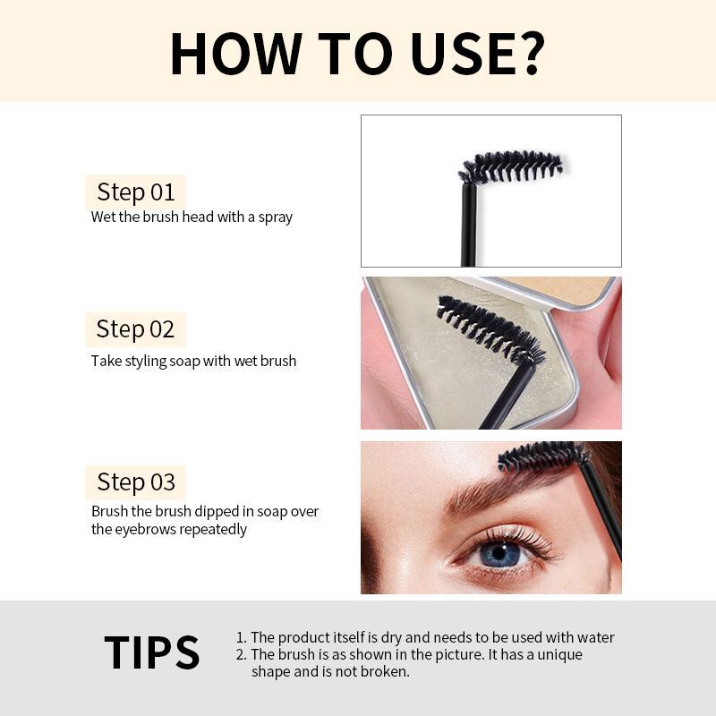 Eyebrow Styling Soap with Brush, Eyebrow Shaping Cream and Eyebrow Brush Set, Long Lasting Eye Brow Styling Cream, Cosmetic Eyebrow Brush Tool for Music Festival