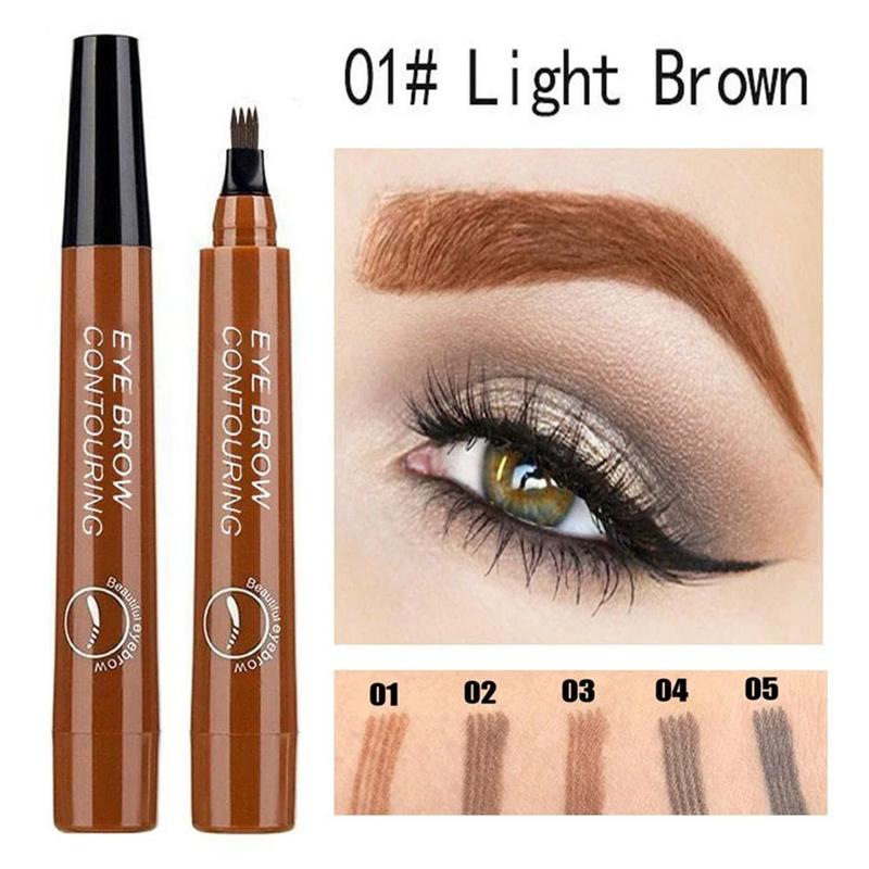 Long Lasting Liquid Eyebrow Pencil, 1 Count Eyebrow Styling Brush, Sweat Proof Brow Shading and Filling Pencil, Makeup Tool for Women and Girls