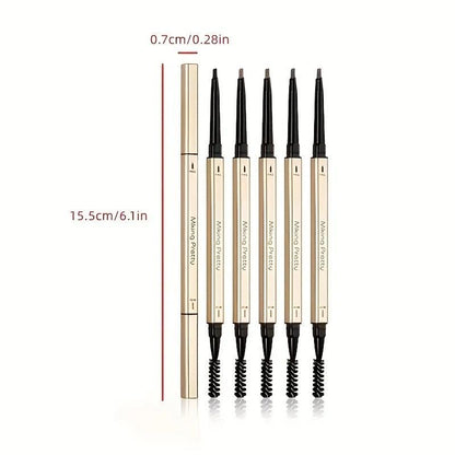 Double-Sided Waterproof Eyebrow Pencil, 1 Count Brow Styling Brush Pencil, Dual-Ended Brow Shading & Filling Pencil, Makeup Tool