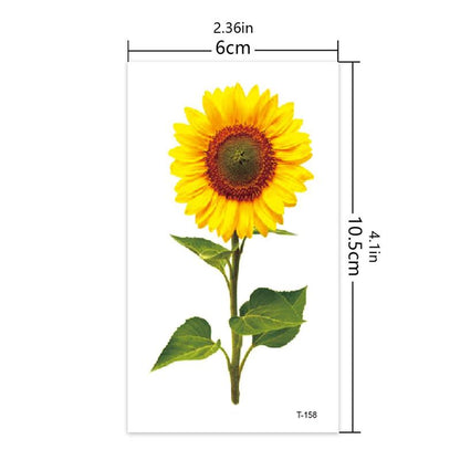 Sunflower Pattern Tattoo Sticker, 1 Count Waterproof Temporary Tattoo Sticker, Body Art Decoration For Women & Girls