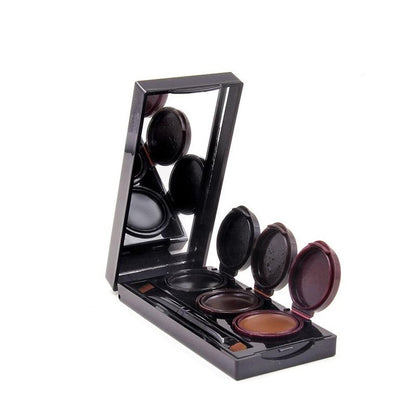 3 Color Long-wearing Eyebrow Powder with Angled Brush (1 Piece), Professional Eye Makeup Enhancement for Women and Girls