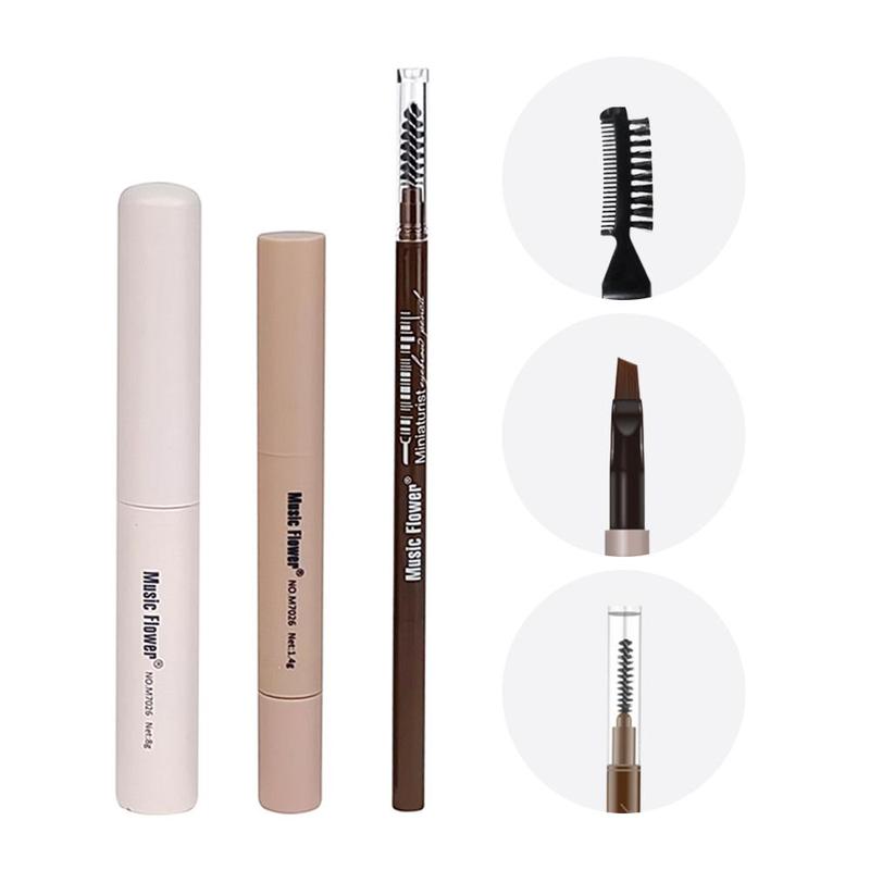 3pcs 3 In 1 Eyebrow Gel & Eyebrow Pencil & Mascara Set, Waterproof Long Lasting Eyebrow Makeup Set, Eyebrow Makeup Set, Waterproof Long Lasting Eyebrow Gel, Eyebrow Pencil, Eyebrow Cream, Eyebrow Makeup Tool, Brow Shaping & Filling Kit