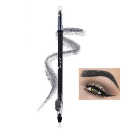 Double-ended Eyebrow Pencil With Eyebrow Sharpener, Long Lasting Eyebrow Pencil, Brow Styling Brush, Sweat Proof High Pigmented Brow Shading And Filling Pencil