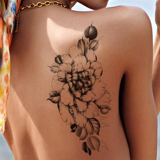 Flower Pattern Temporary Tattoo Sticker, 1 Count Waterproof Fake Tattoo Sticker, Body Art Decoration For Women & Girls