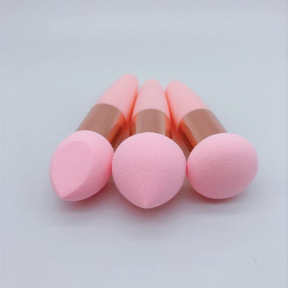 Makeup Sponge With Handle Set, 3 Counts/set Foundation Blending Sponge For Women & Girls, Makeup Tool