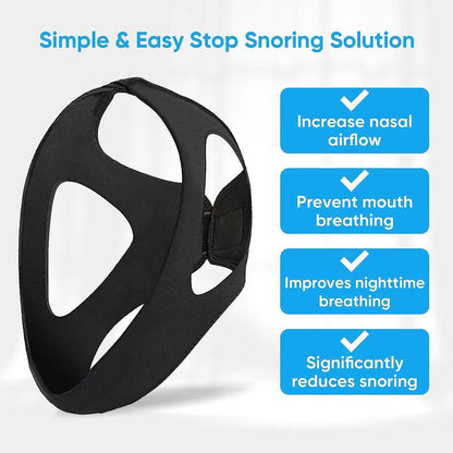 Triangle Anti-snoring Facial Strap & Nose Clip Set, 1 Count Adjustable Breathable Chin Strap & 2 Counts Anti-snoring Nose Clip, Sleep Products