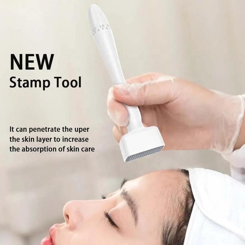 Comfort Long Handle Face Microneedle Derma Skincare Stamp, 1 Box Adjustable Microneedling Pen, Professional Skincare Tool for Women, Summer Gift