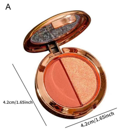 2-color Highlight Repair Tray, Blendable Makeup Palette, Portable Multi-color Eye Shadow Powder