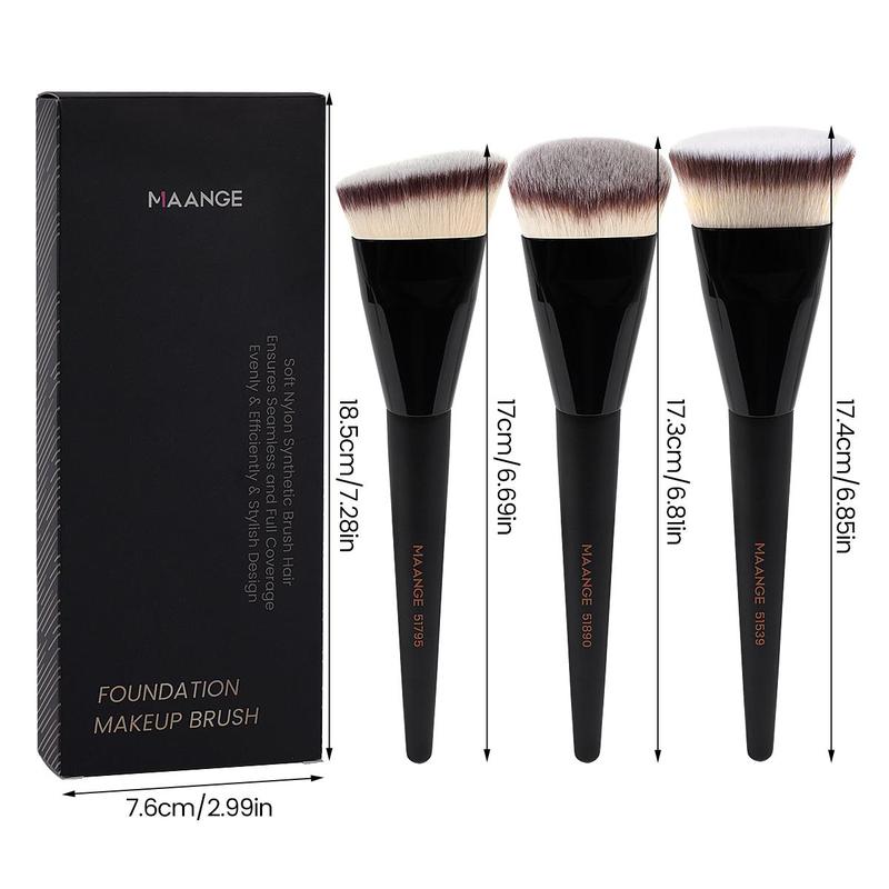 Makeup Brush Set with Case, Including Flat Foundation Brush, Finger Foundation Brush, Blush Brush, Loose Powder Brush, Skin-friendly Makeup Tools