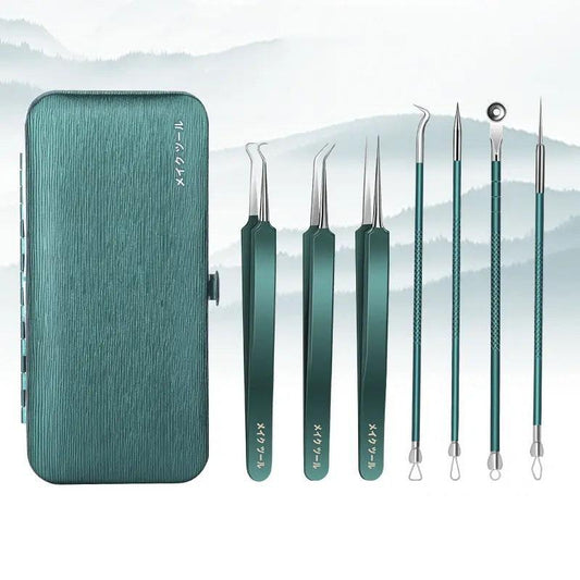 7/5pcs Blackhead Remover Kit With Storage Case, Blackhead Extractor Tool, Professional Comedo Pimple Blemish Remover Skin Care Tools For Women & Men