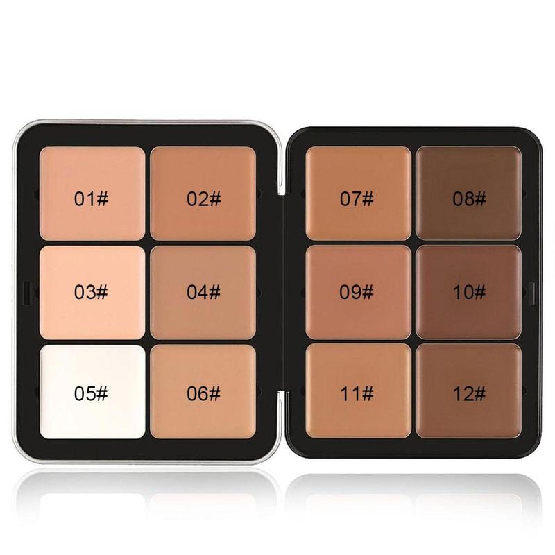 12 Colors Concealer Palette, Summer?Gift, Natural Facial Contouring Detailing Makeup Concealer, Long Lasting Concealer Foundation Cream for Dark Circles, Acne Marks, Soft & Lightweight Highlighting Shadowing Powder, Back To School?Cosmetic Gift