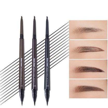 2 in 1 Liquid Eyebrow Pen Eyebrow Pencil & Brush, 3pcs/set Including 2pcs Double Ended Eye Brow Pen & 1 Double Ended Brow Brush, Eye Brow Makeup Tool for Daily Use