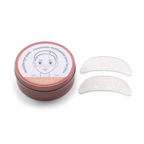 Rosegold Glitter Reuseable Eye Pads + Tin Case