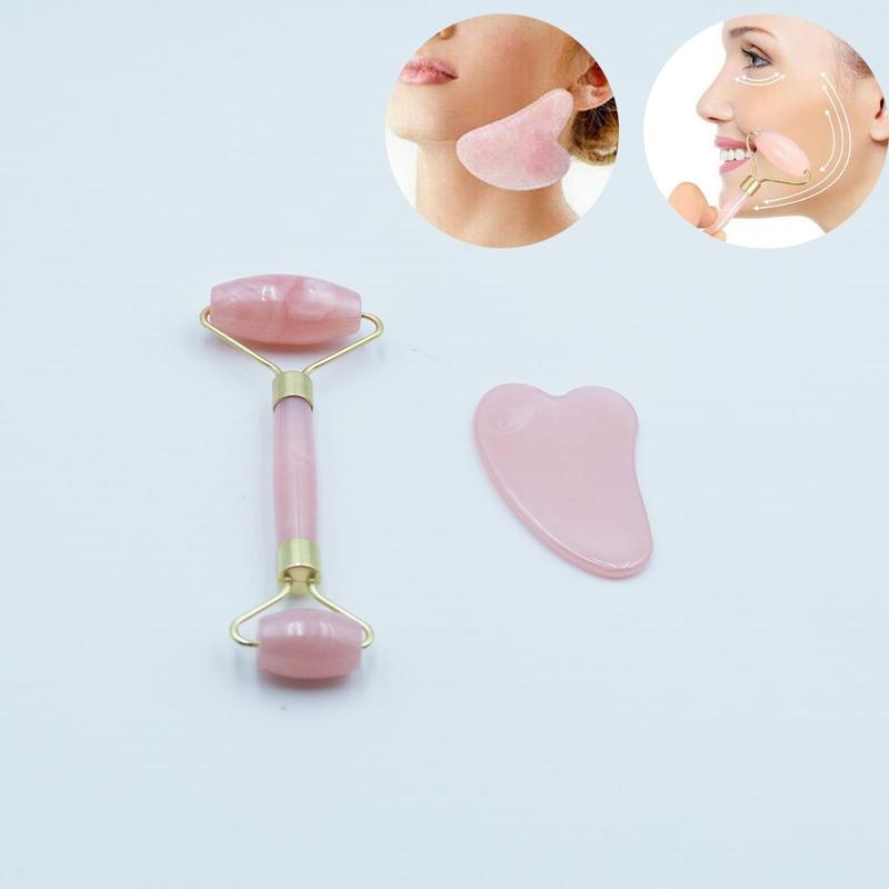 Face Massager Set, 2 Counts/set Face Roller & Gua Sha Facial Scraping Board, Manual Facial Skin Care Massaging Tools for Daily Use