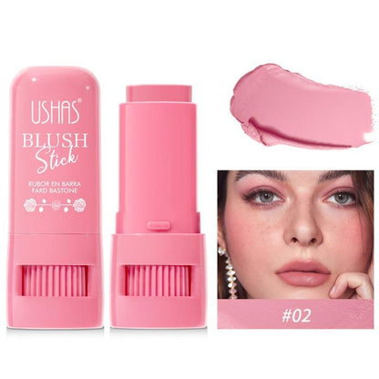 3 in 1 Rotating Soft Cream Blush Stick, 1 Count Natural Look Makeup Cream for Cheeks, Lips, Eyes, Smudge-proof Lightweight Blush, Gentle Color Shadow Cosmetic Product