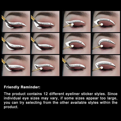 Eyeliner Stencil Stickers, Eyeshadow Eyeliner Auxiliary Tool, Eyeshadow?Eye Brow Stamp Stencils Eyebrow Template for Eyebrow Shaping, Grooming, Tinting, Eye?Cosmetic?Stickers