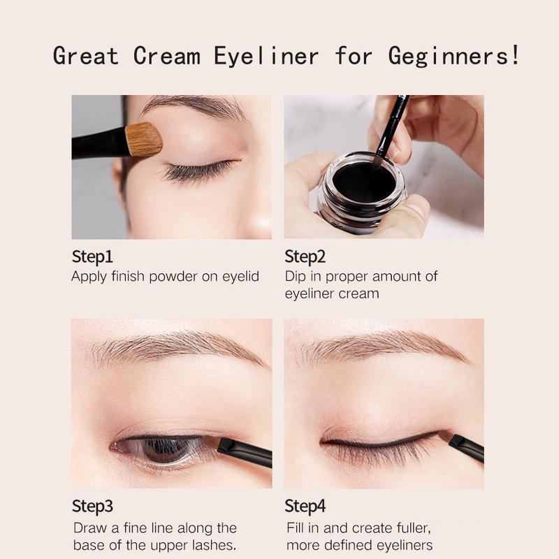 Long Lasting Makeup Eyeliner with Brush & Clear Eyebrow Glue with Flectional Brushes, 1 Set Eyeliner Pencil & Eyebrow Gel, Eye Makeup Tool for Women