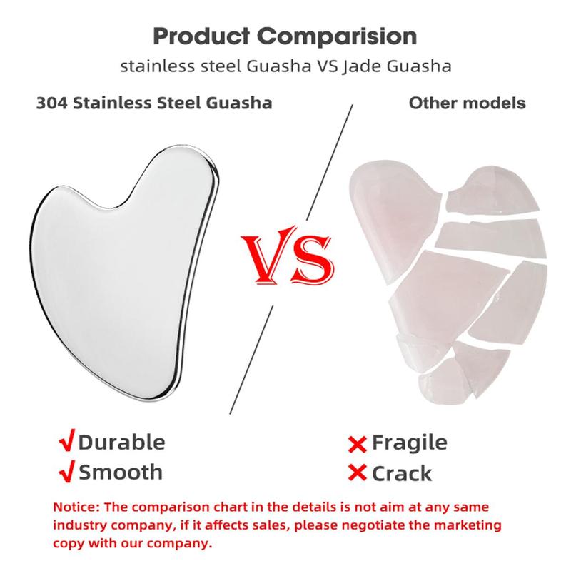 Heart Shaped Skincare Stainless Steel Gua Sha Scraper, Comfort Facial Lifting & Firming Massage Tool, Manual Facial Massage Scraper, Professional Skin Care Tool for Women, Trending Products, Summer Gift