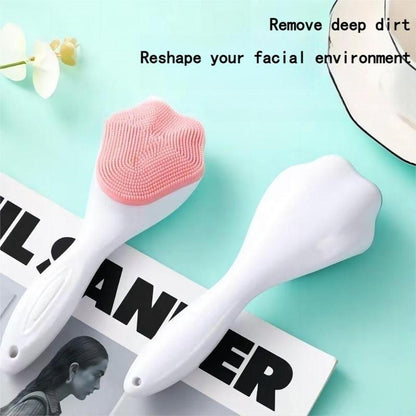 Long Handle Cat Claw Shaped Facial Cleansing Brush, Silicone Face Scrubber, Deep Cleansing Pores And Dirt Facial Brush