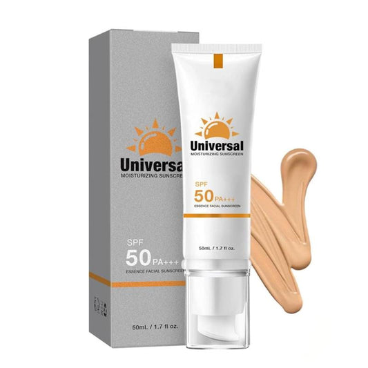 Lightweight waterproof face sunscreen 50ml, colored face SPF 50, facial moisturizing and moisturizing skin, light and refreshing, not greasy, travel size