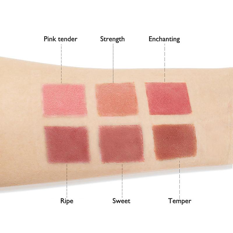 6 Color Blush Palette, Matte Blush, Blush Powder, Cheeks Contour Blush Pressed Powder, Soft Color Shadow Natural Look Blush Lightweight Blush,